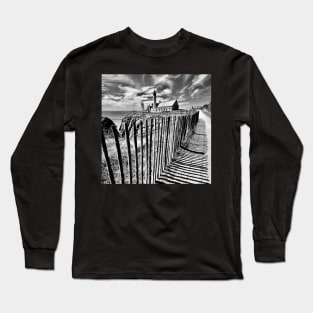 The shadow of the ganivelles in St Mathieu Long Sleeve T-Shirt